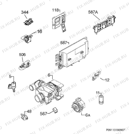 Взрыв-схема посудомоечной машины Rex Electrolux RSF8530ROW - Схема узла Electrical equipment 268